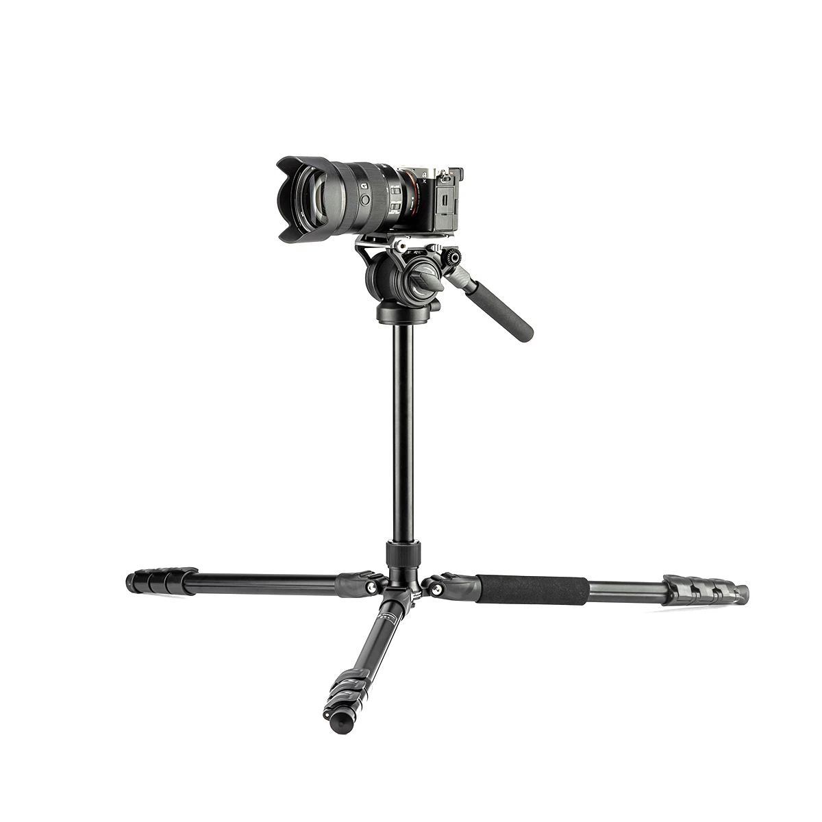 Heavy Duty Video Tripod Portable Stable Professional Camera Tripod 1/4 Extension Hole Fluid Head Camera Tripod