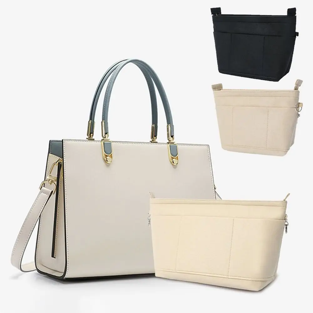 

Фетровая сумка-вкладыш, сумка с несколькими карманами, большая вместительная сумка-вкладыш, поддержка портативной сумки-органайзера, организация хранения