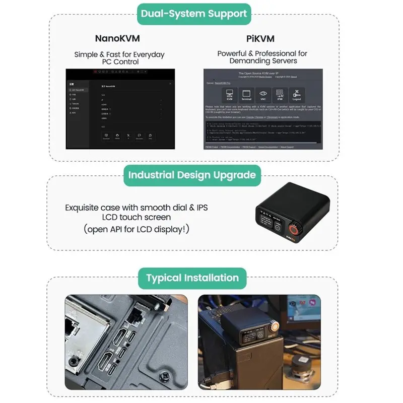 A23F-Nanokvm-Pro Pikvm 4K IP-KVM Gbe Wifi6 Desk WIFI Remote Control Homelab Server NAS AI HD Second Screen Led Strip