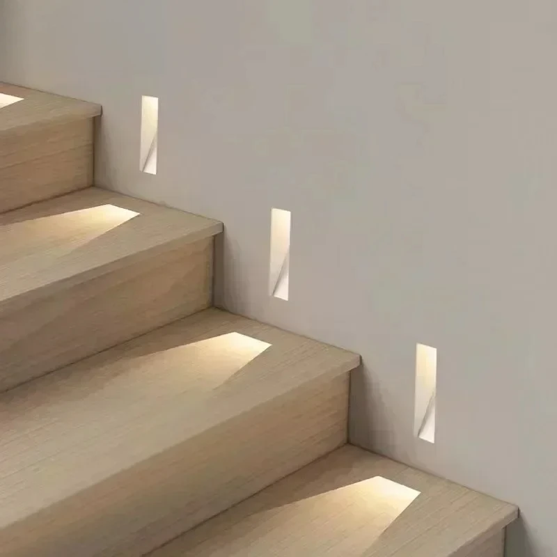 UDDALight Recessed LED Step Light, 3W Motion Sensor Stair Lamp with Square Design, Wall Sconce for Hallway Corridor Hotel Stairc