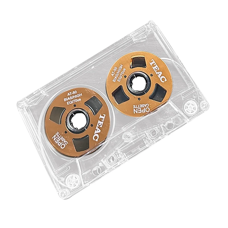 Double-Sided Color Housing Empty Tape Metal Mini Can Record 55 Minutes Empty Tape Blank Cassette Tape, Easy Install Orange