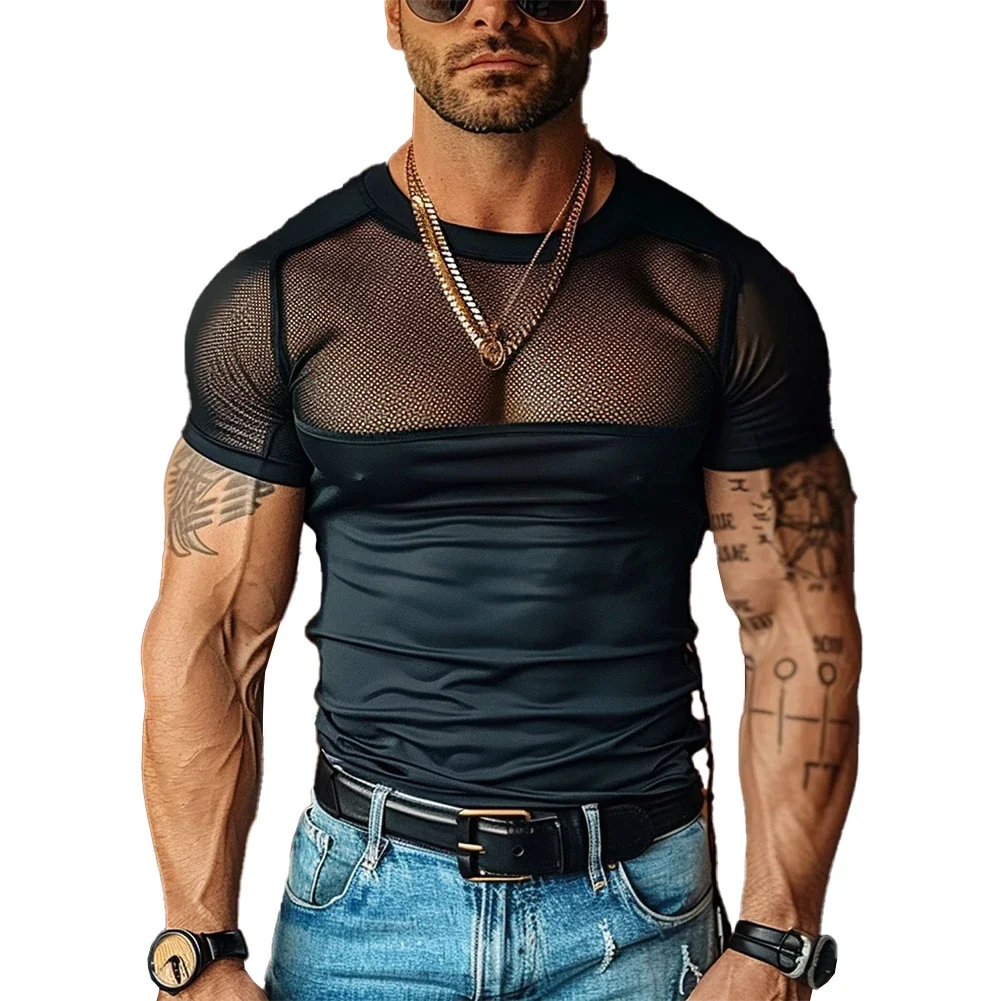 

Club Event Party Fashion Men Party Tops Crew Neck Top Brand New Condition Casual Party Wear Four Seasons Suitable
