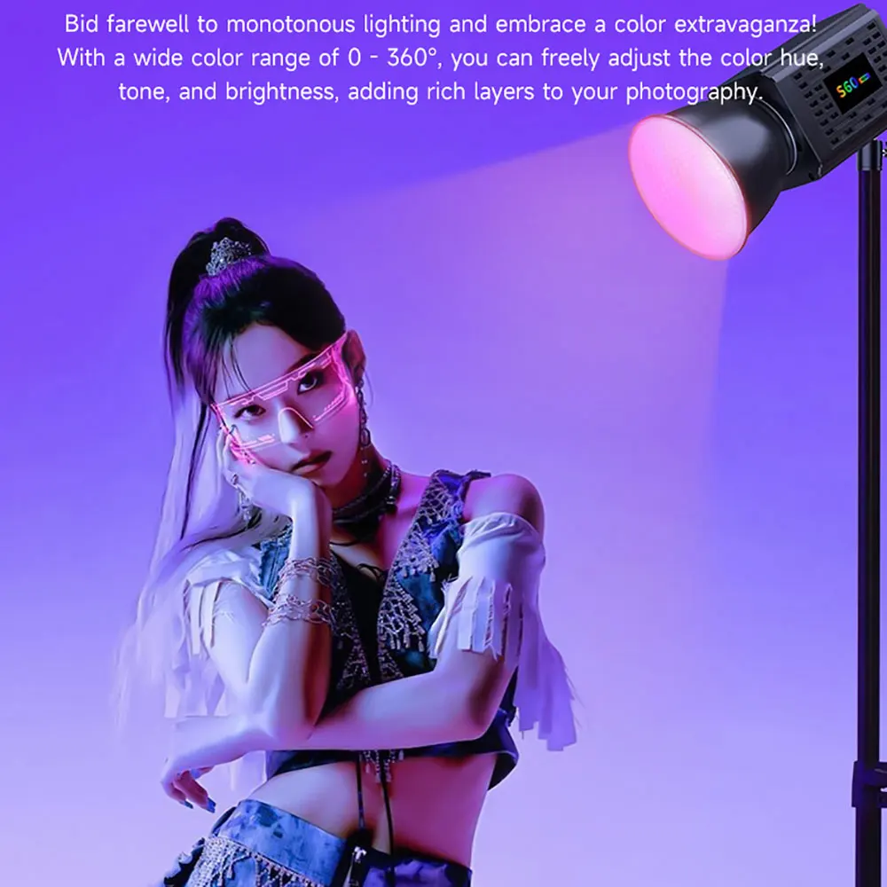 MIAOTU RGB Outdoor Portable Handheld Fill Light COB Photography Light 3200-6500K Photographic LED Light for Outdoor Shooting