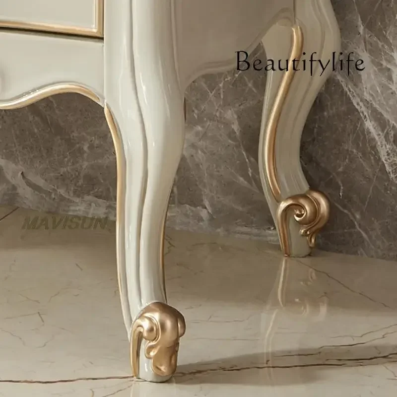 QQ W خزانة ذات أدراج من الخشب الصلب الأمريكي، خزانة تخزين بنمط فاخر منحوت يدويًا، غرفة نوم بسيطة، مطبخ منزلي Sta