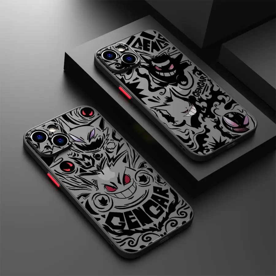 Comic Poison G-Gengar Phone Case for iPhone 16 14 Pro 15 11 XR 12Mini XS SE 13 16ProMax 15 Plus X 12 Frosted Funda Cover