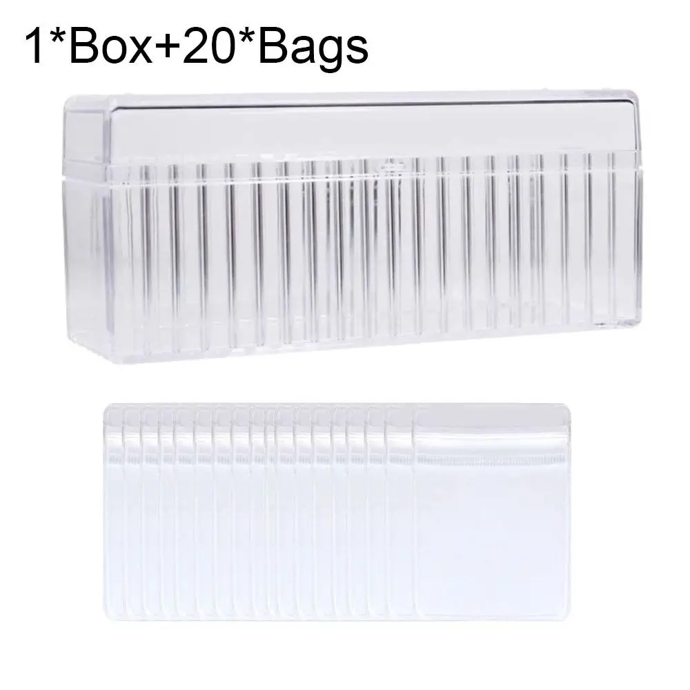 Dustproof Jewelry Organizer Box With 20 Bag Portable Women Earrings Rings Jewelry Bag Clear PVC Anti-Oxidation Storage Holder