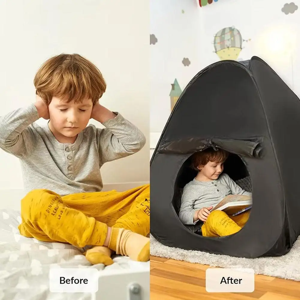 Children's Blackout Playhouse Foldable Portable Quick Children's Game Bag Corner Camping Open Sleeping Tent DIY Outdoor Sen J8V4