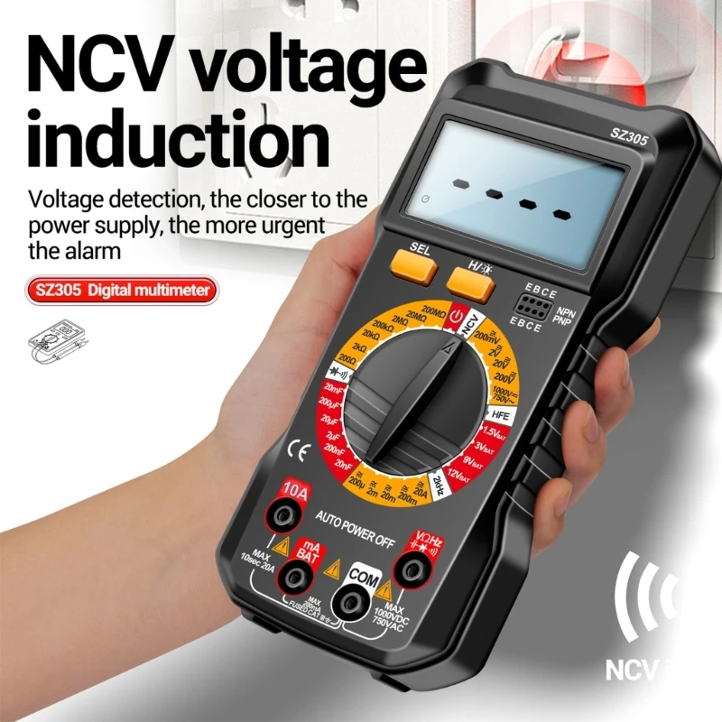 Upgraded Multimeter Tester Counts Digital Multimeter MultiTester for VOLTAGE Current Resistance Continuity Diodes Durable