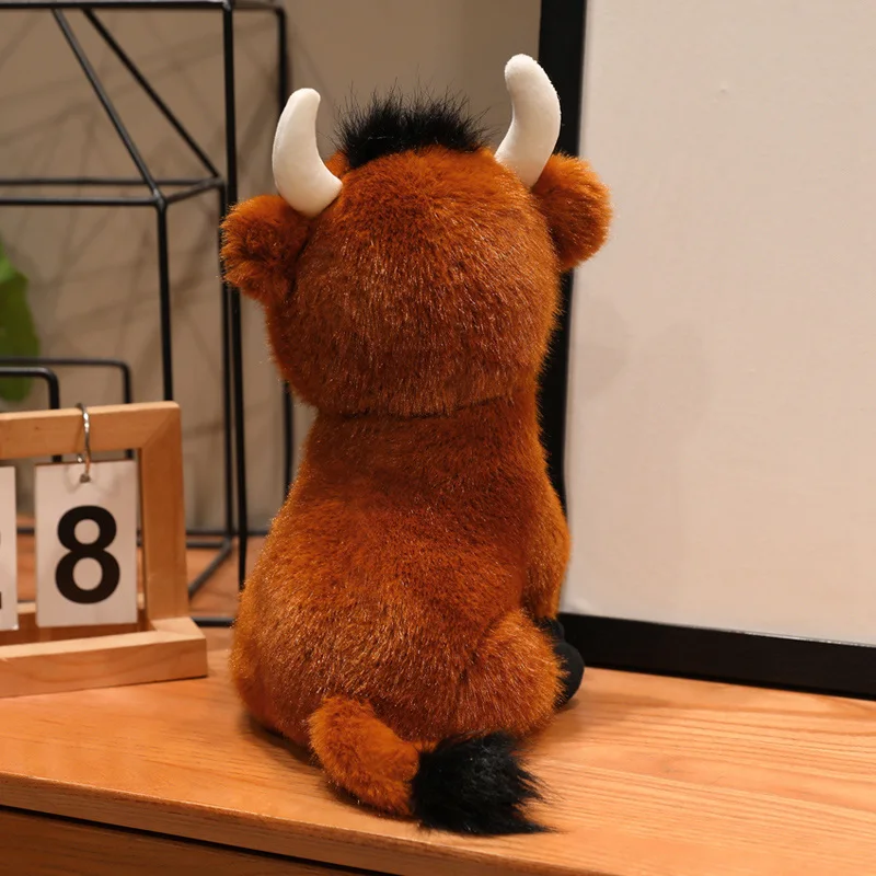 27CM Kawaii Cartoon Simulatie Anime Naughty Highland Koe Knuffel Knuffel kinderen Buffalo Handgemaakte Pop Buffalo Gift