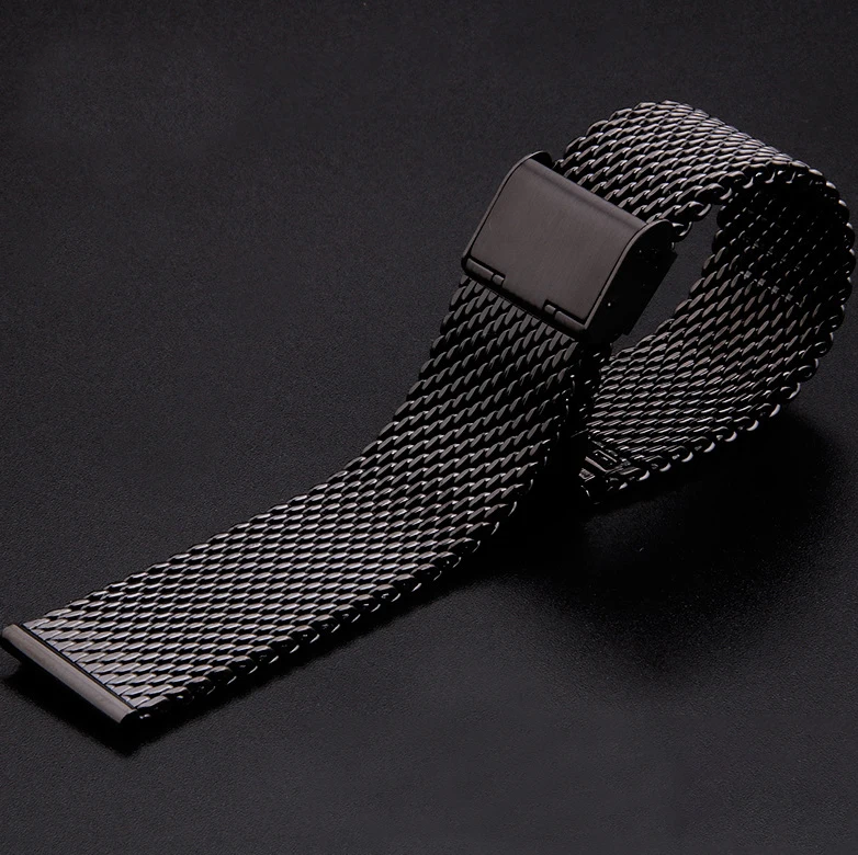 ステンレス鋼メッシュウォッチバンド,交換用ストラップ,メッシュアクセサリー,18mm, 20mm, 22mm, 24mm, 1.0