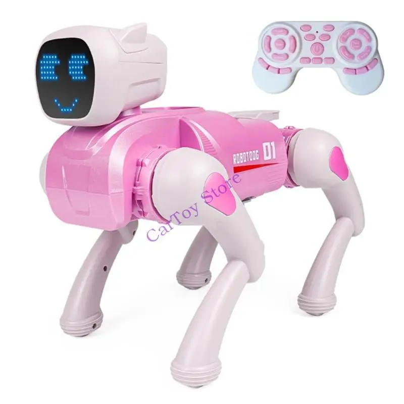 Brinquedo simulação interativa cão robótico com controle remoto programável 2.4G com atualizações recursos educacionais