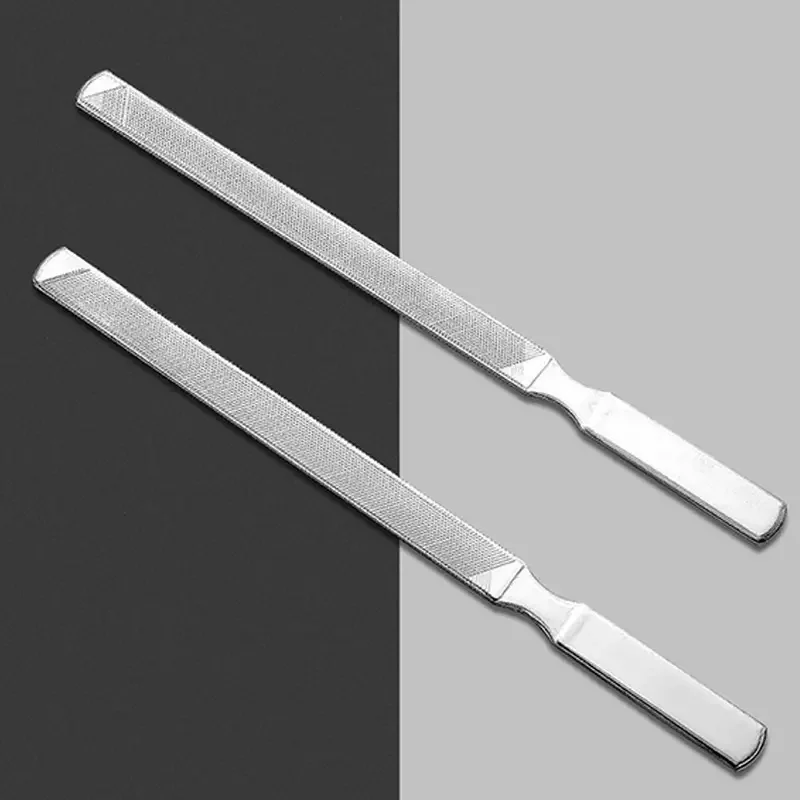 2pcsProfessional-grade stainless steel double-sided nail file - Formaldehyde-free、Tasteless，Suitable for salon and home use - Po