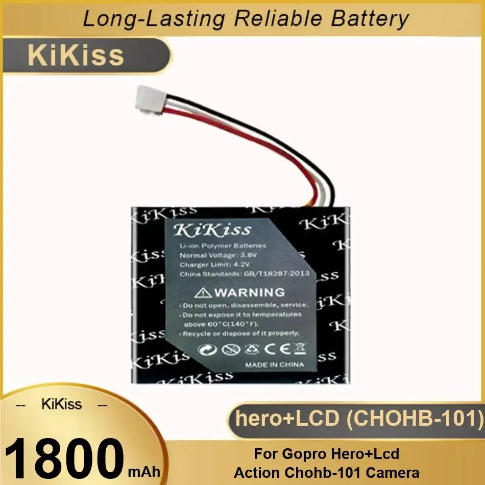 

1800 мАч для камеры Gopro Hero + ЖК-дисплей Chohb-101, долговечная батарея
