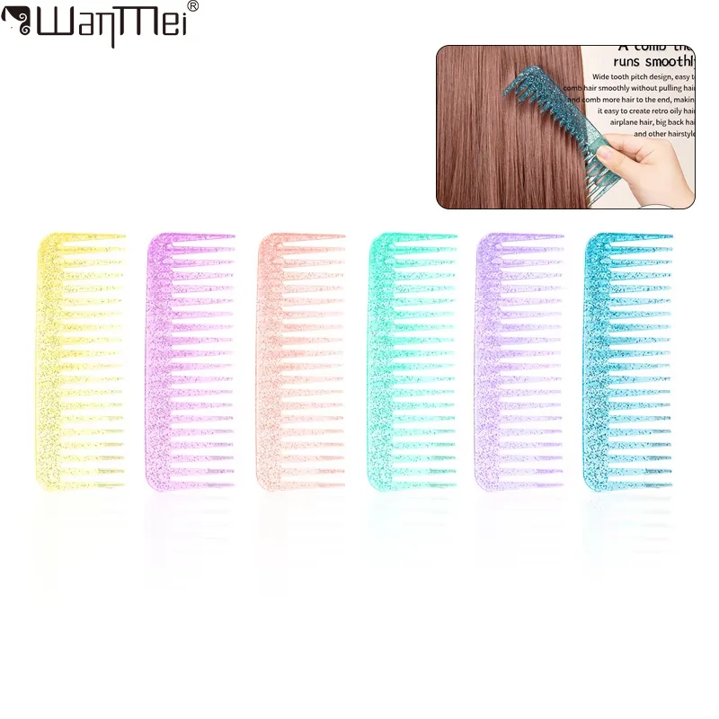 1 thick plastic heat-resistant, anti-static long toothed, wide toothed salon hairstyle comb Special for real hair wigs