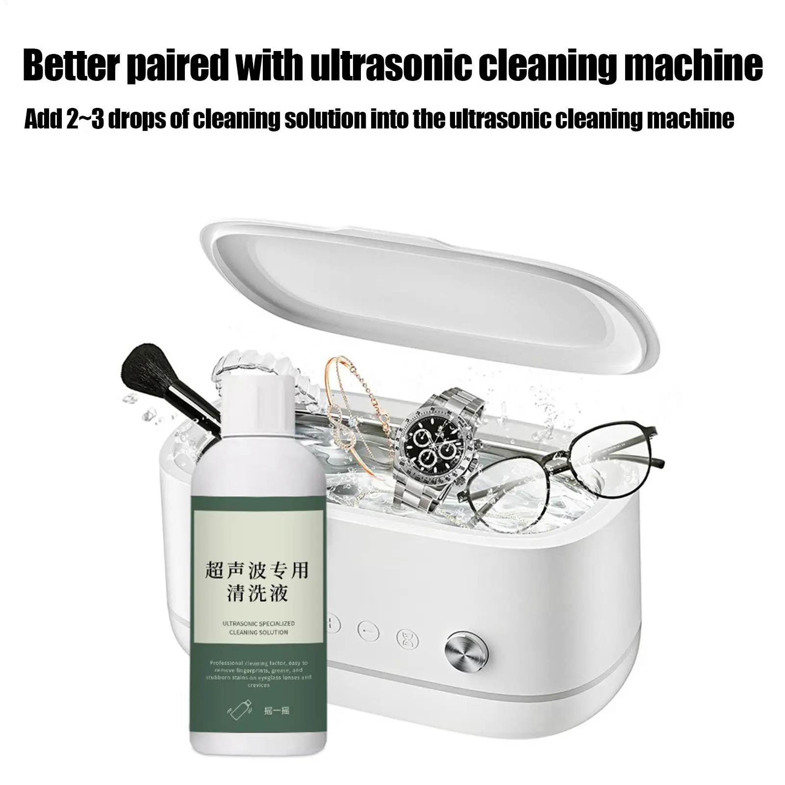 محلول منظف المجوهرات الاحترافي سائل التنظيف بالموجات فوق الصوتية المركز، مزيل تشويه فعال للخواتم والقلائد #4
