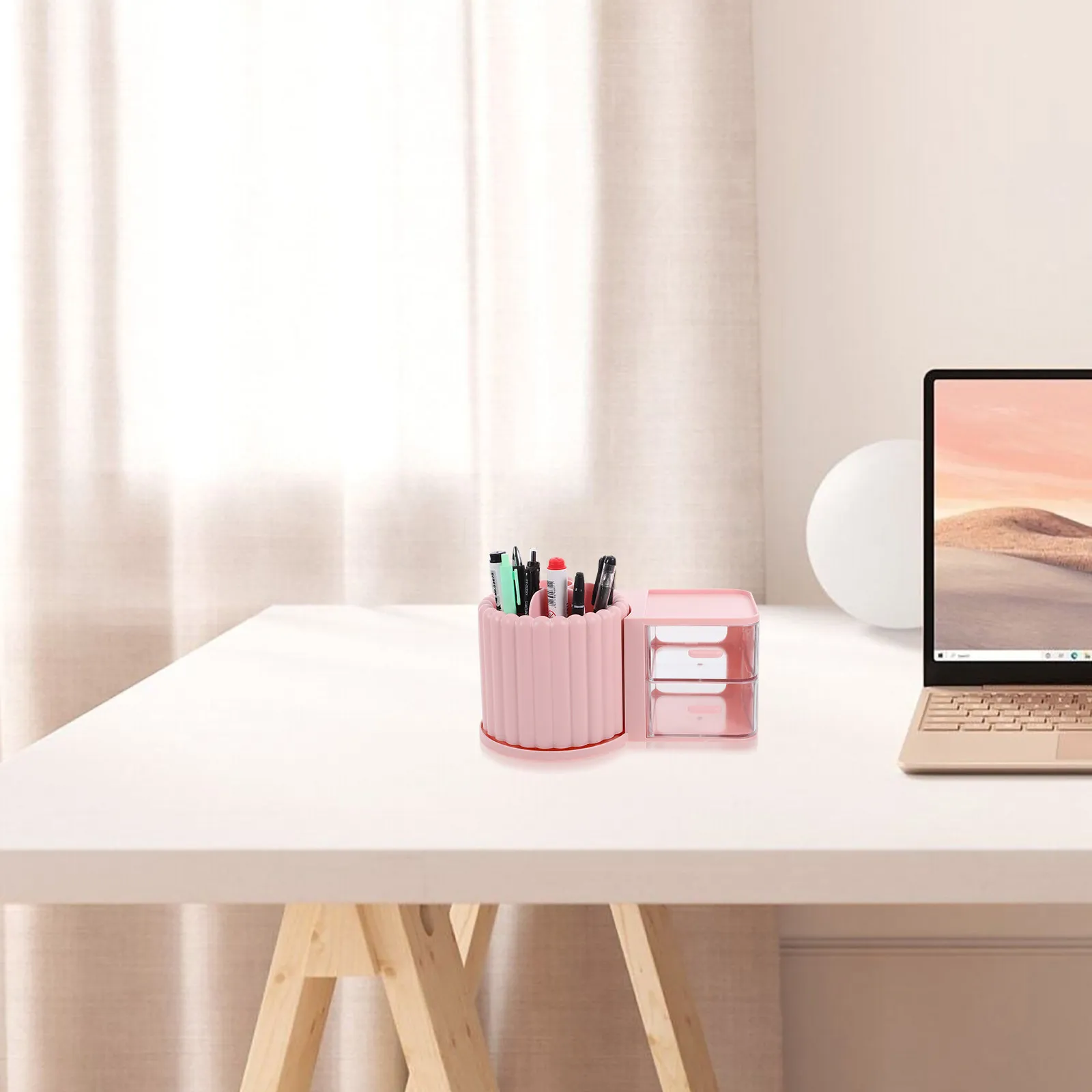 

Rotating Brush Holder Desk Pencil Pen Organizer 360 Degree Turntable Desktop Storage Stationery Organizer for Office