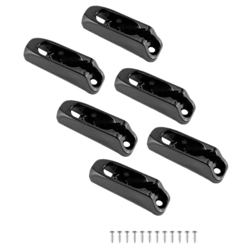 NEW-10PCS 3Inch/8CM Aluminum Carabiner Clips With 6PCS Canoe Kayak Cord Lock Rudder Control Nylon Self-Lock Rope