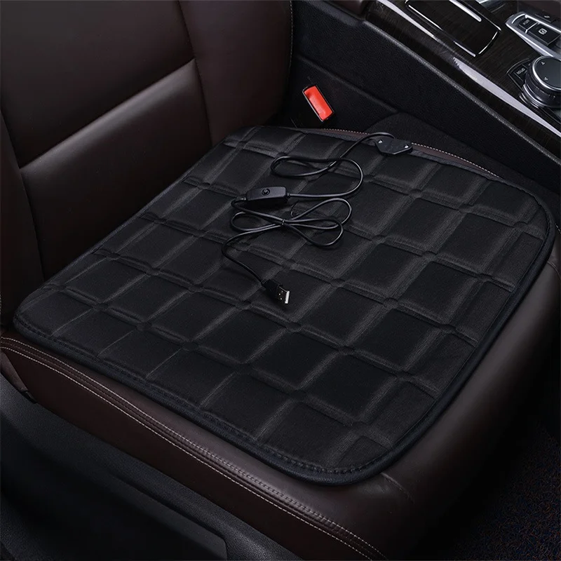 Universal Car Heatable Seat Cushion Winter Single Piece Short Plush Seat Cushion Three Piece Set Auto Interior Accessories