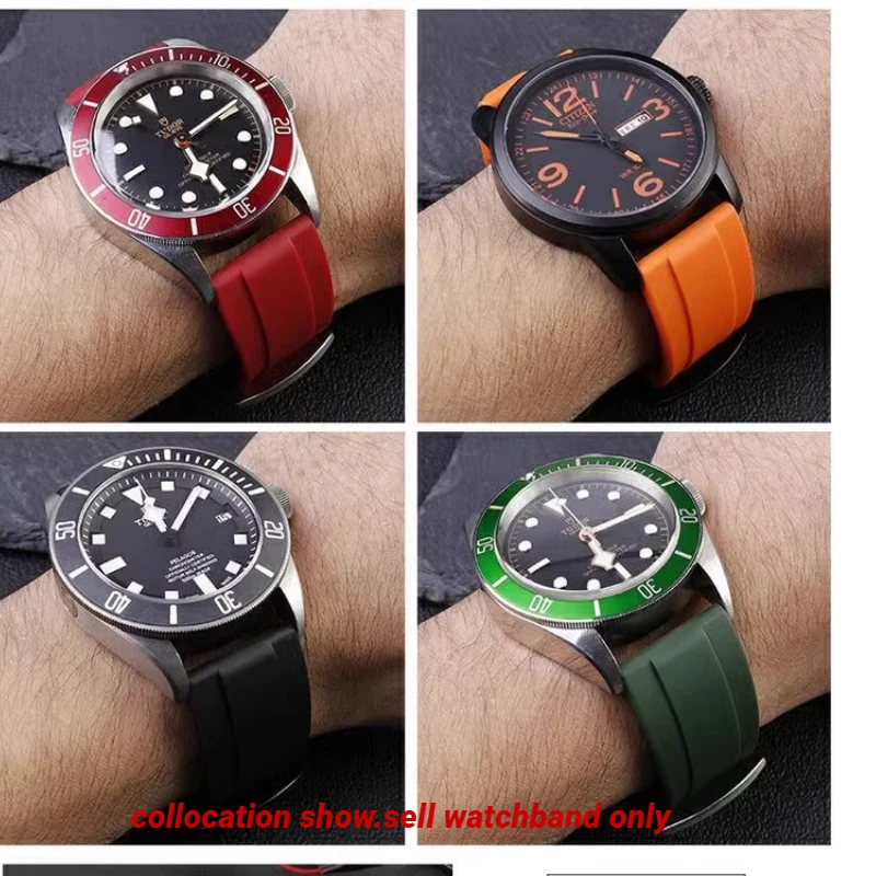 Ремешок резиновый быстросъемный для мужских часов, водонепроницаемый силиконовый браслет для Tudor Omega Rolex Casio 19 20 мм 21 22 мм 24 мм