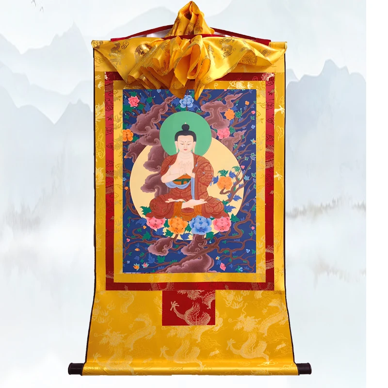 Xizang Tangka Mount Lotus Master Samantabhadra Manjusri Green Tara Sakyamuni Nylon Five Master Baidu Mother