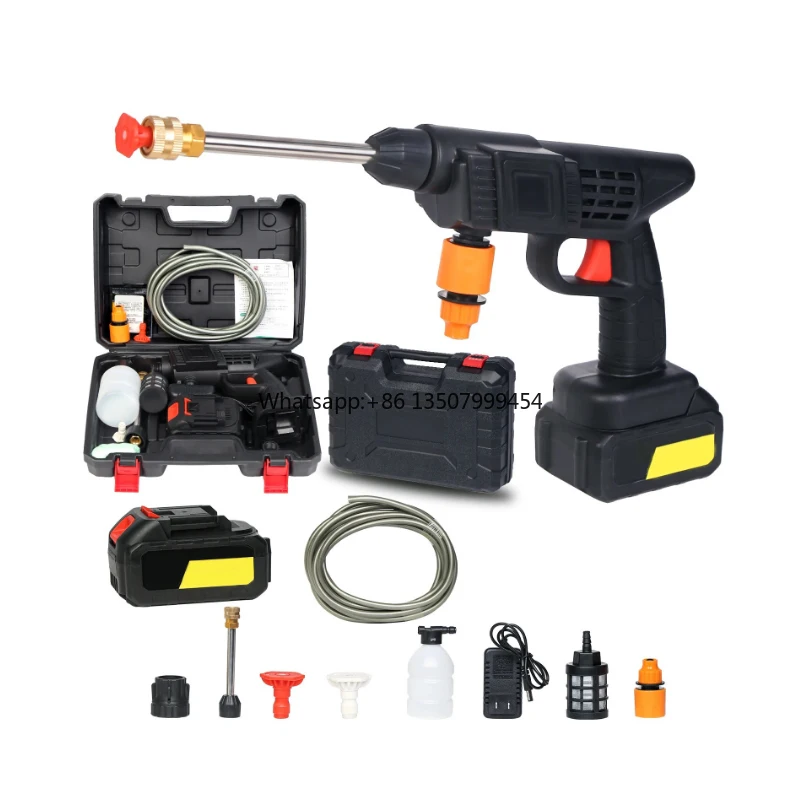 

Wireless High-Pressure Portable Car Washing Water Gun with Lithium Battery and Charging Spray Function