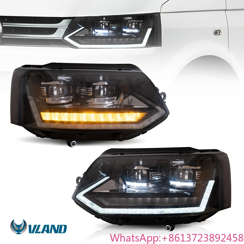 

VLAND Factory Full LED Headlights With Animation LED Car Head Light Assembly 2011-2015 Front Lamp for VW CARAVELLE T5 Headlamp