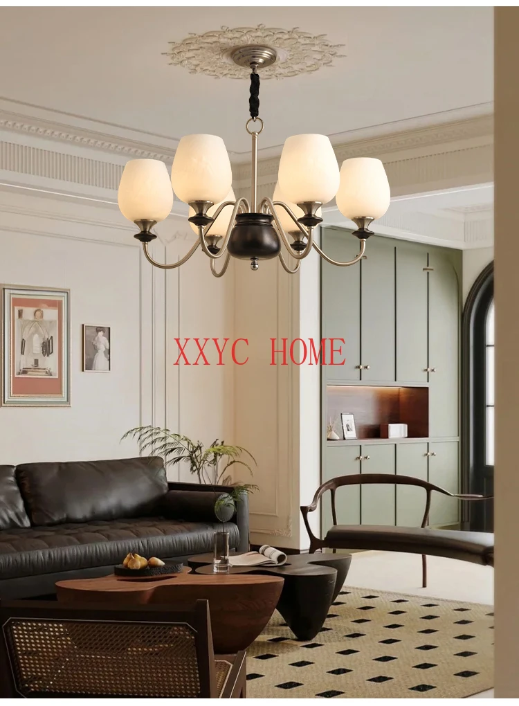 

French Ancient Style Living Room Bedroom Chandelier American RETRO Study Nanyang Style Main Lamp Dining-Room Lamp