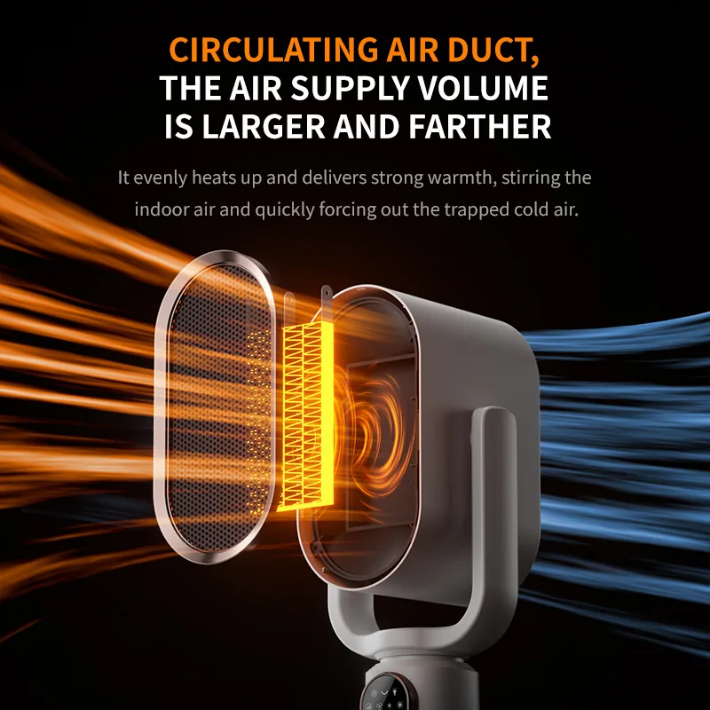 Aquecedor portátil ptc 1800w, ventilador pessoal de mesa para escritório doméstico, sistema de aquecimento de casa inteira, ar quente rápido, aquecedor elétrico de espaço