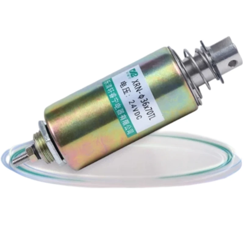 

DC 12V/24V Tube Type Solenoid Coil Push-Pull Electromagnet XRN-36X70TL 10mm Stroke 30W Suction 1KG Retention 6KG for Automation
