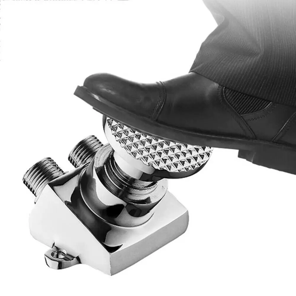 Single Cold Foot Pedal Valve Water Saving Brass Construction Bathroom Faucet Slant Type Floor Mounted Tap Pedal