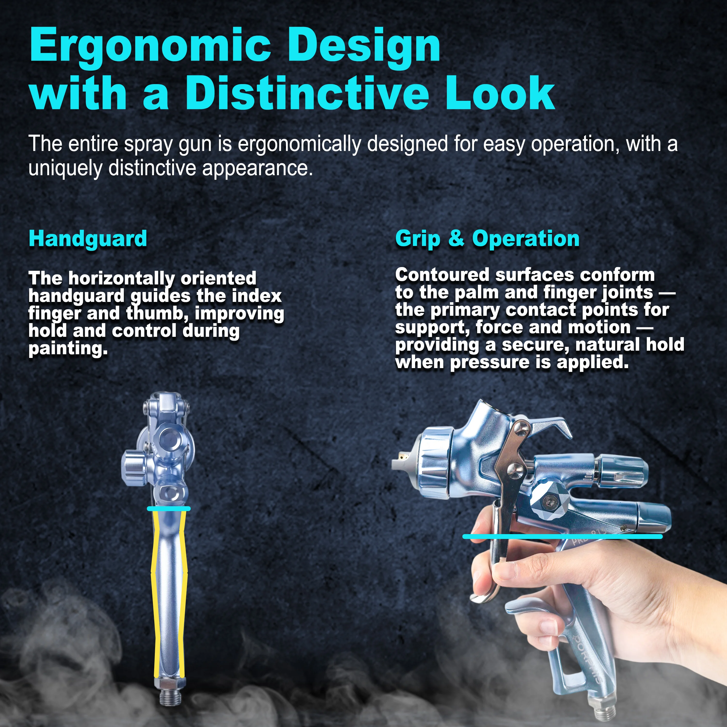 Original PORPHIS PRD-815 MP spray paint gun Gravity Feed paint automotive airbrush paint sprayers for professional car