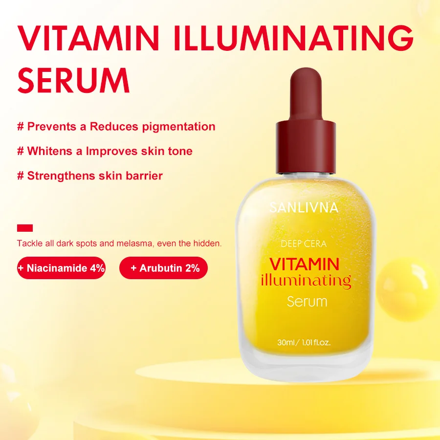 Suero de ampolla iluminadora de vitamina | Transfronterizo en stock | Anche el tono de la piel desvanece las manchas oscuras piel brillante vitamina C-infusión Essenc