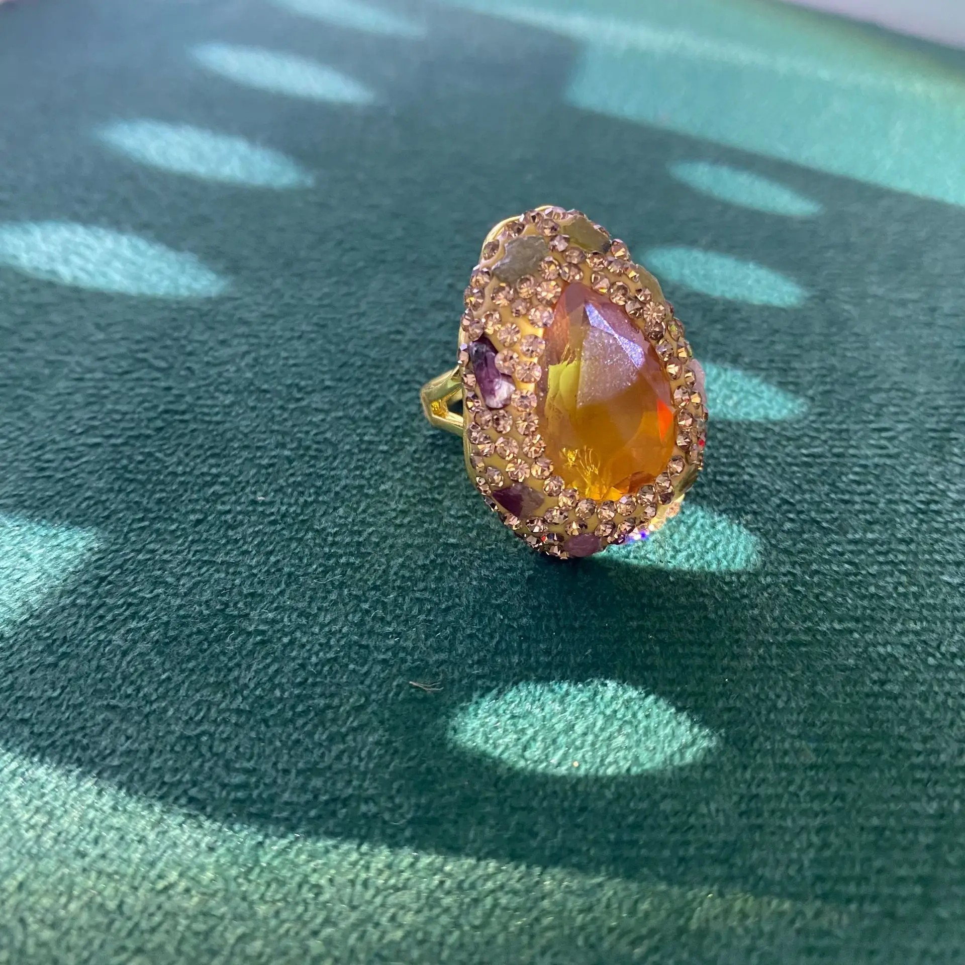 special supply Full inlaid opening can change color Sultan stone index finger ring ring ring noble temperament Douy