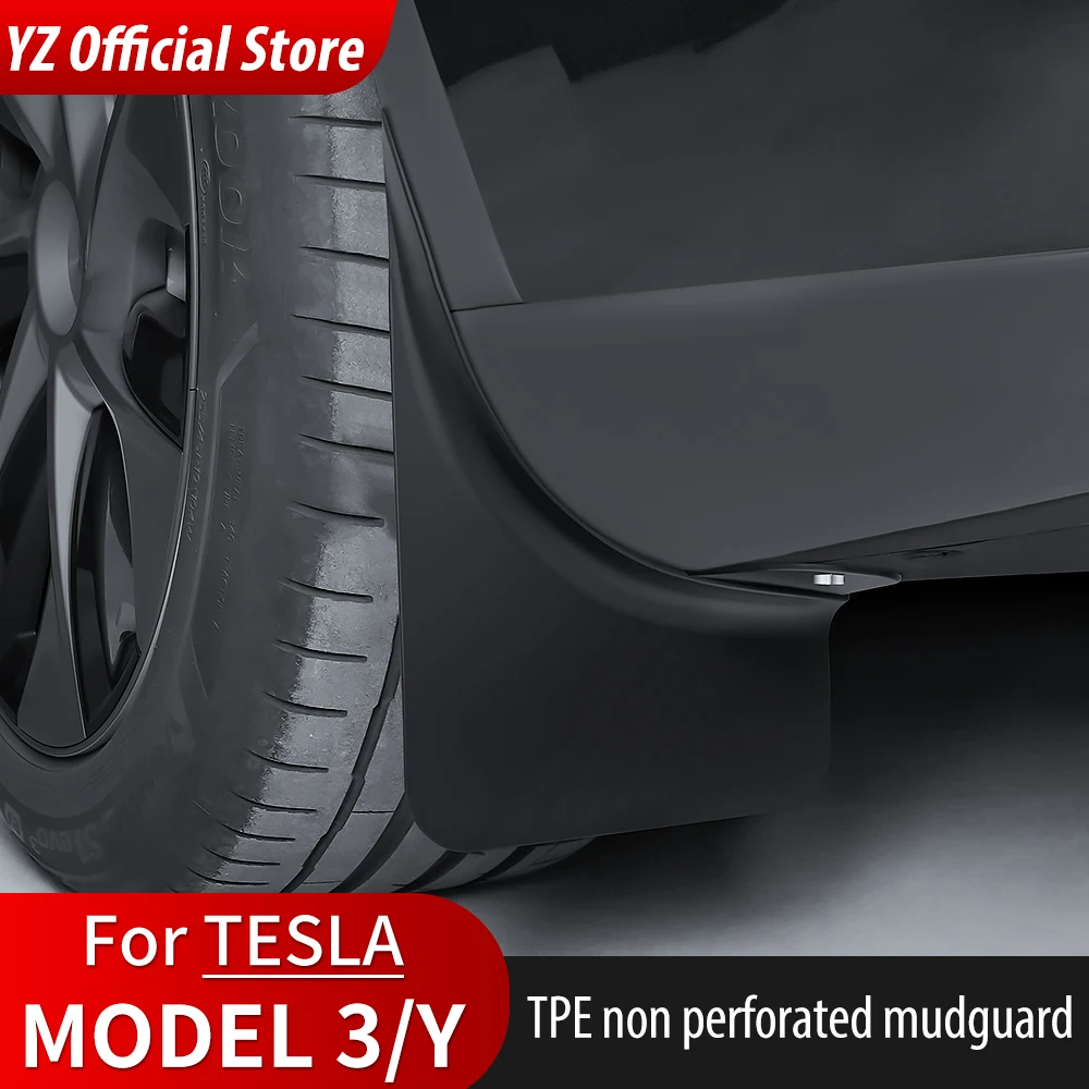 YZ For Tesla Model 3 Model Y 2022 2023 Front and Rear Dedicated TPE Mudguard Car Accessories