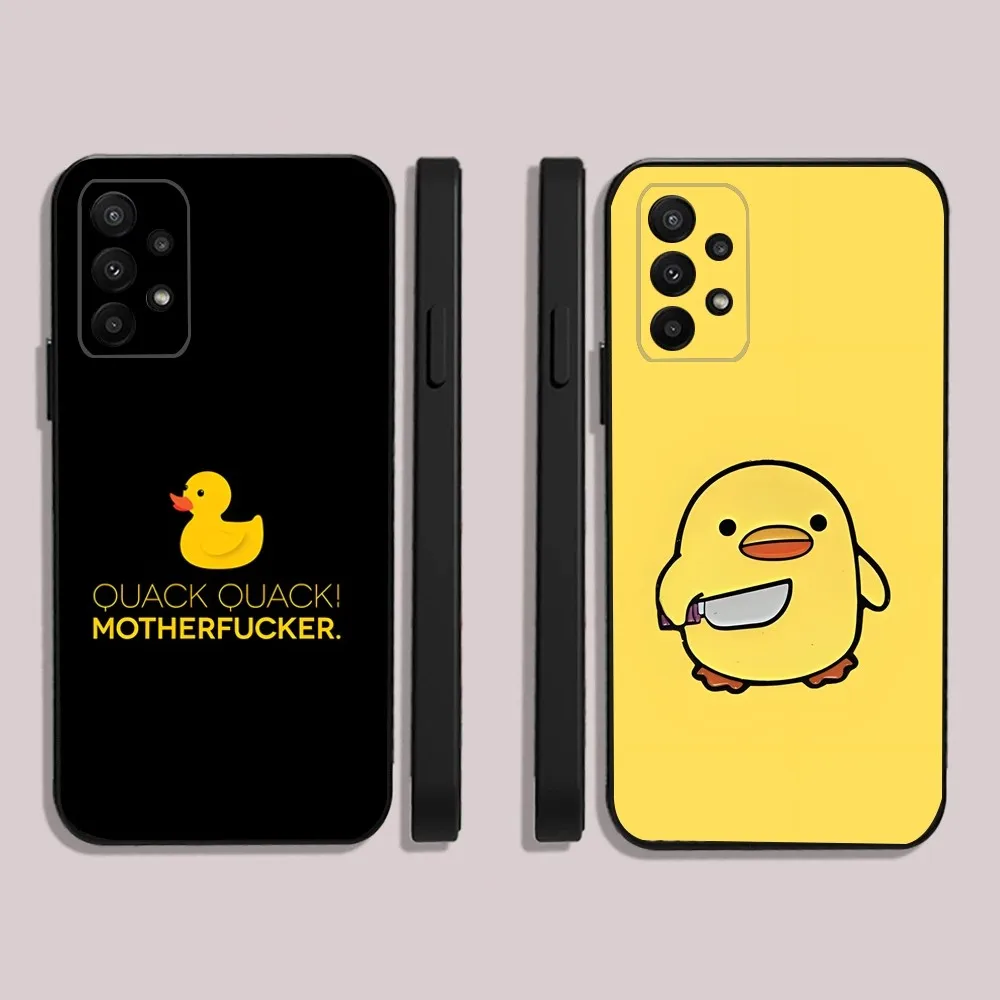 

Yellow Duck Phone Case For Samsung S24,23,22,30,21,10,9,Ultra,Plus,Lite,FE,5G Black Soft Case