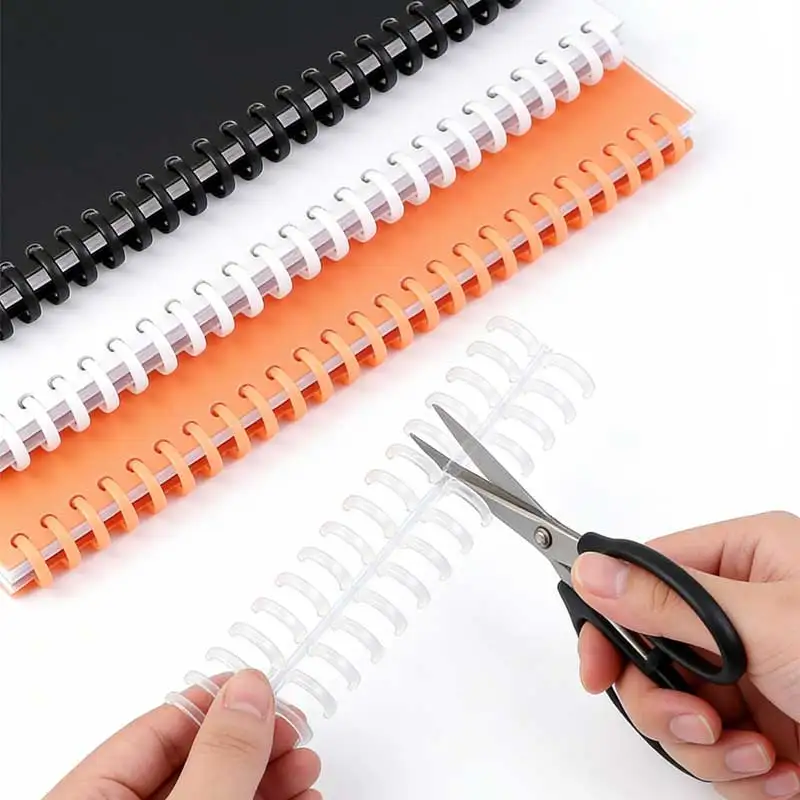 10pcs Colorful Plastic 30-Hole Loose Leaf Binders Ring Binding Spines Combs 75 Sheets Capacity for DIY Paper Notebook Album ﻿