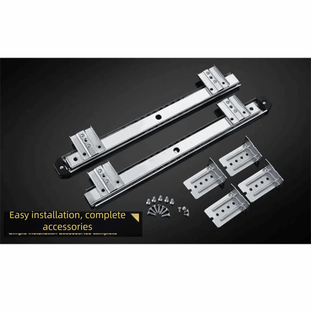 Heavy Duty Slide Rail Under Desk Keyboard Tray Thickened Space Saving Keyboard Storage Drawer Adjustable Easy Installation