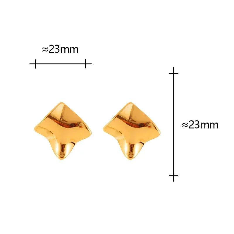 

Real 925 Sterling Silver 18K Gold Irregular Square Stud Earrings for Women Minimalist Classic Fine Jewelry Accessories
