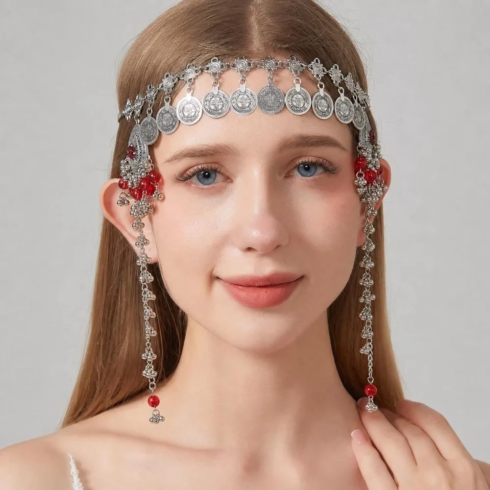 Trendy Alloy Hair Chains Waterdrop Tassel Long Chain Forehead Chain Ethnic Style Hairband Jewelry Women
