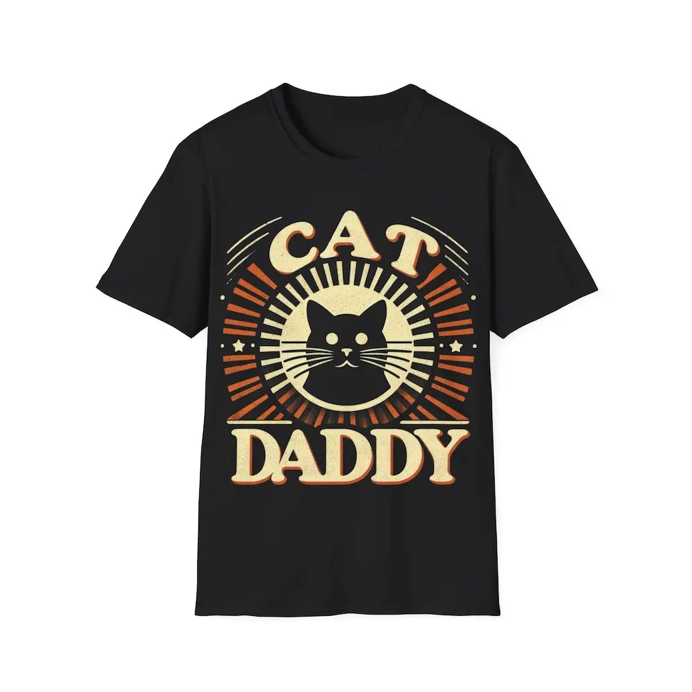 Cat Daddy Retro Burst T Shirt Vintage Inspired Feline Fashion For Dad Lover Cool