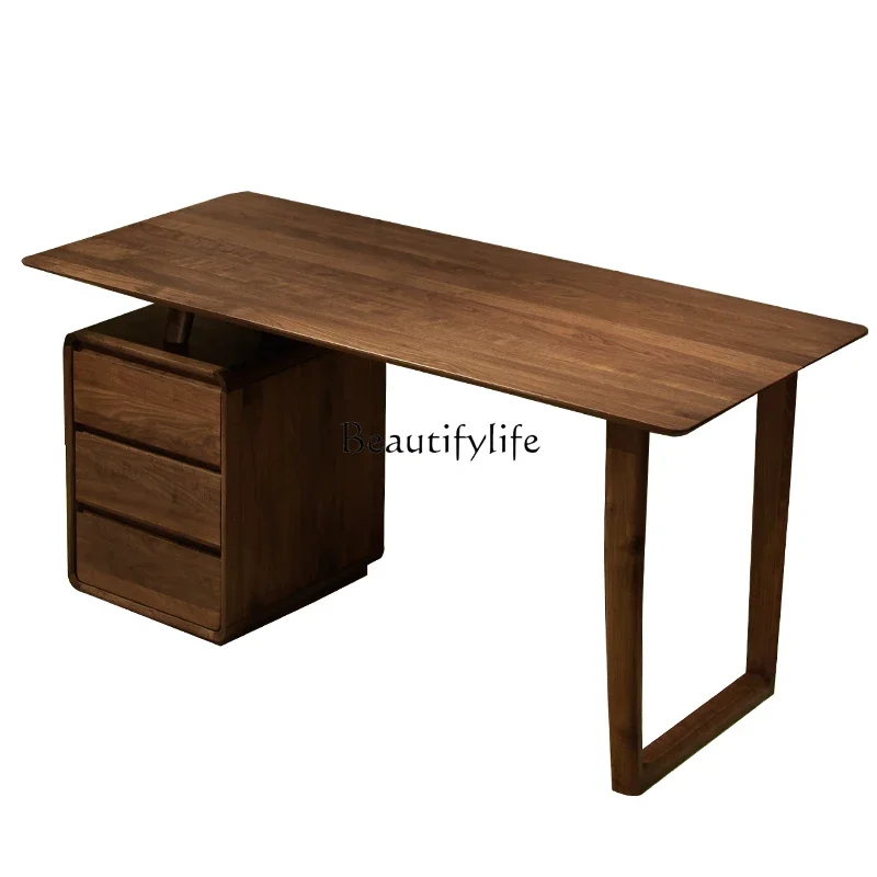 

North American black walnut desk home writing desk simple Nordic all solid wood desk