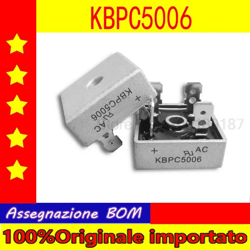 5pcs/lot  high quality KBPC5006 50A 600V rectifier bridge plug foot