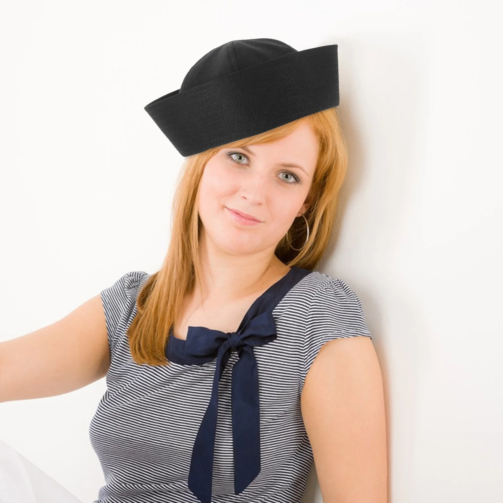 

Navy Sailor Hat Captain Costume Party Prop Adjustable Brim Size Fits Stage Performance Sailing Decor