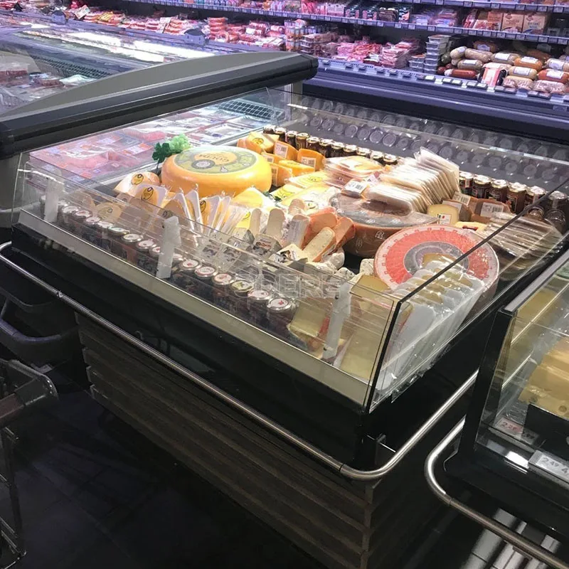 

Индивидуальный холодильный шкаф-витрина для супермаркета с 4 стеклянными стенками, верхняя загрузка, для акций
