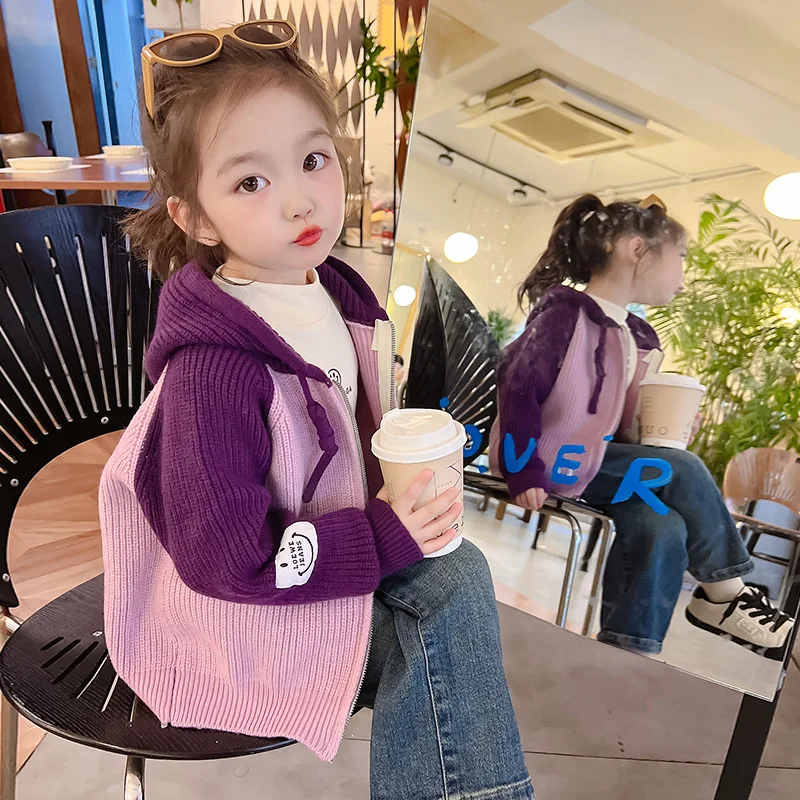 

Spring and Autumn Girls' Coat, Fashionable Girl Baby Top, Children's Sweater, Children's Clothing, 2024 New Autumn Clothing