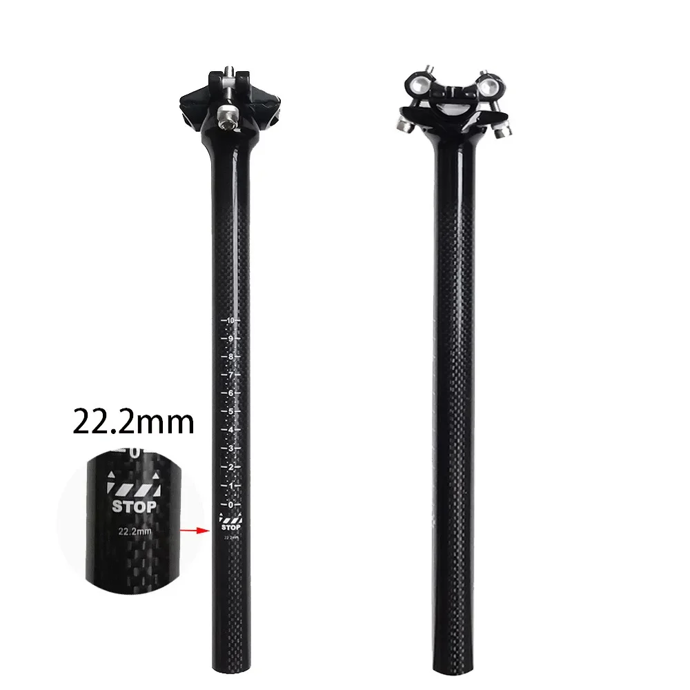 No Logo Carbon MTB Seatpost Offset 22.2mm Mountain Bike Seat Tube 300MM Ultra-light Gloss Road Bicycle Seat Post