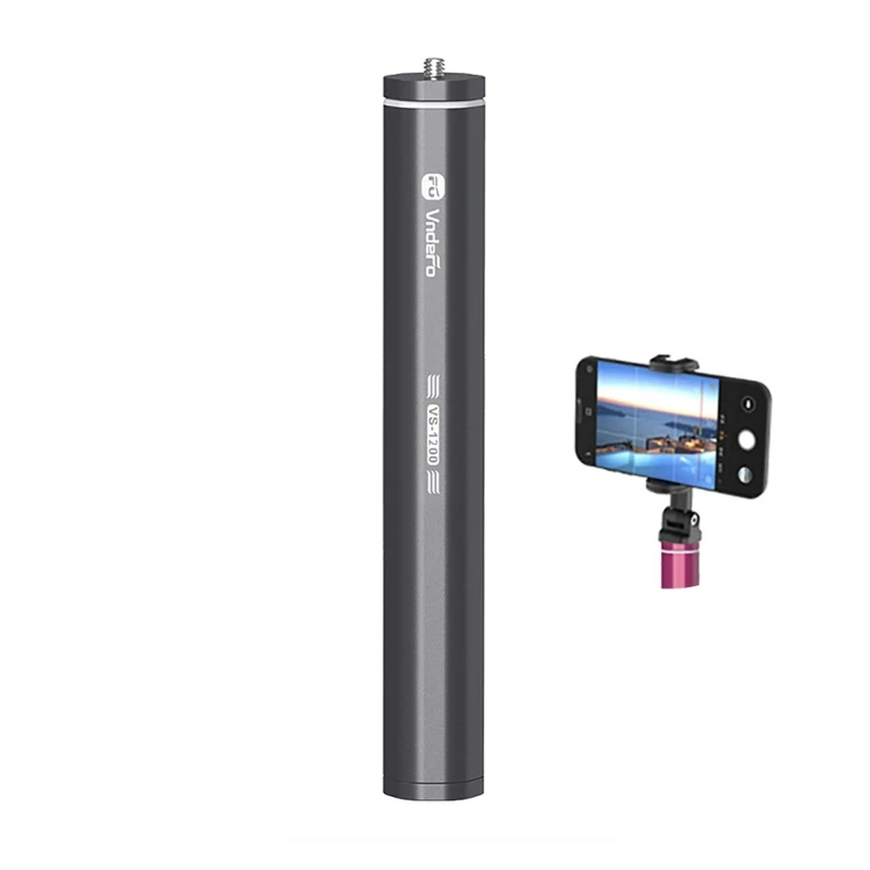 Telescoping Bar Selfie Extension Rod พร้อมสกรู 1/4 "สำหรับกล้อง, ขาตั้งกล้อง, อุปกรณ์อุปกรณ์เสริมการถ่ายภาพ K1KF