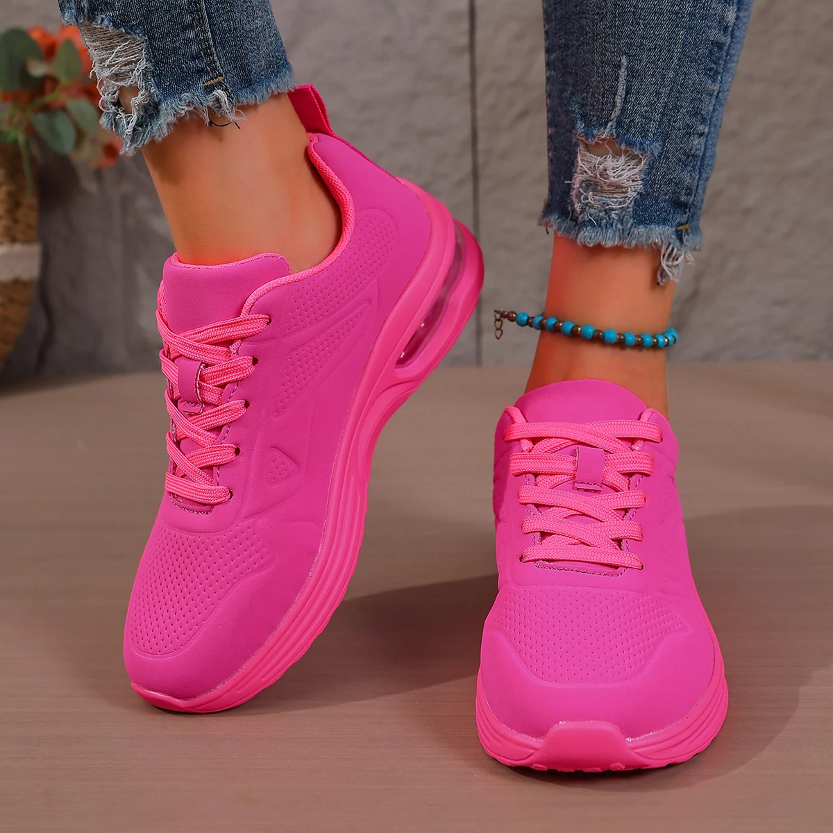 Damen-Laufschuhe mit Luftpolsterung, Leichte, Weiche, Stoßdämpfende, Stylische und Vielseitige Sneaker für Outdoor-Sport und Alltag – Detail 8