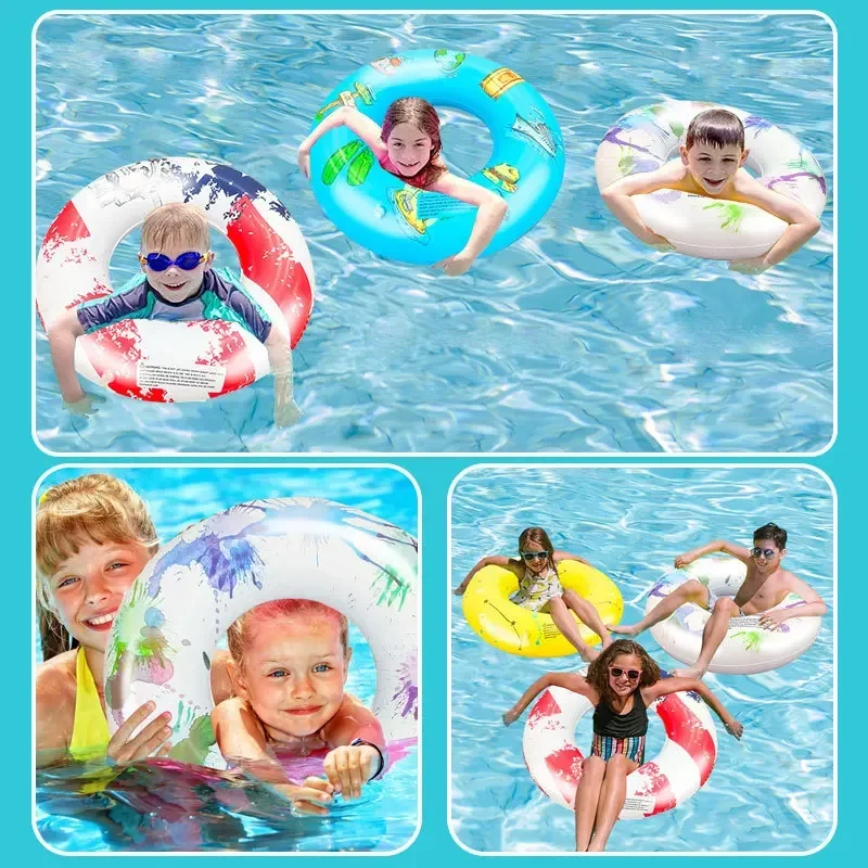 Flotteurs de piscine gonflables, Tube de natation épais, anneaux flottants d'été pour adultes et enfants, jouets de piscine en plein air pour fête sur la plage