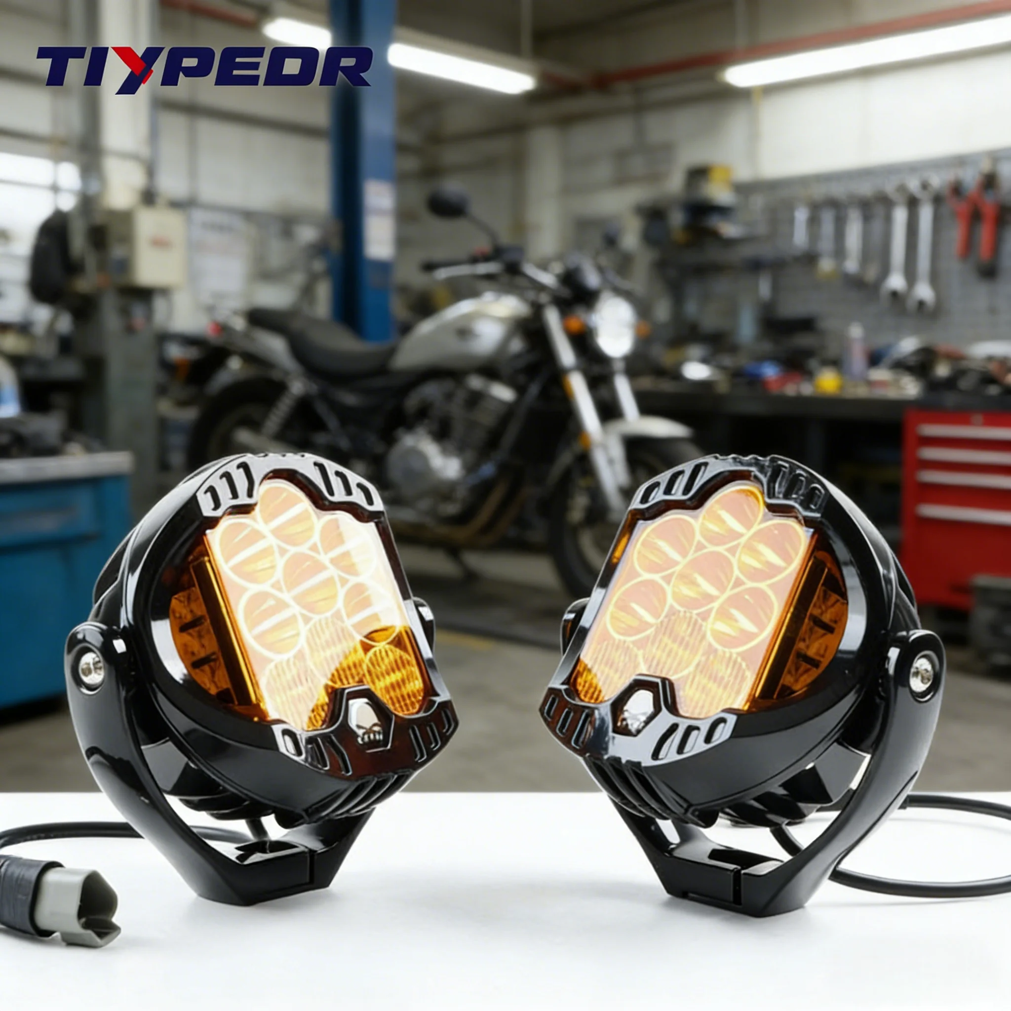 

Мотоциклетный прожектор TIYPEOR 108W, высокопроизводительные светодиодные фары CREE для мотоциклов - 108W, 10-36V DC, IP67, водонепроницаемый, из алюминиевого сплава